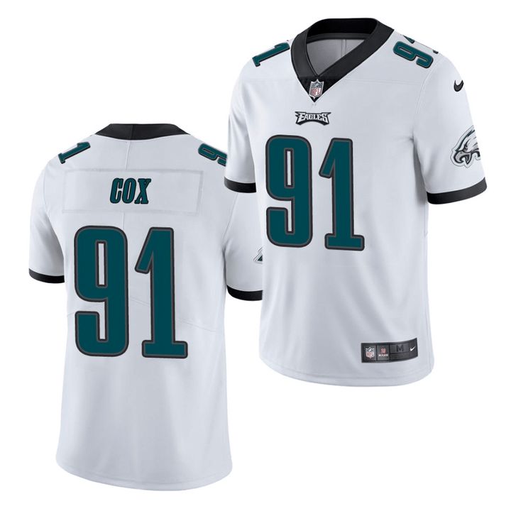 Men Philadelphia Eagles 91 Fletcher Cox Nike White Vapor Limited NFL Jersey